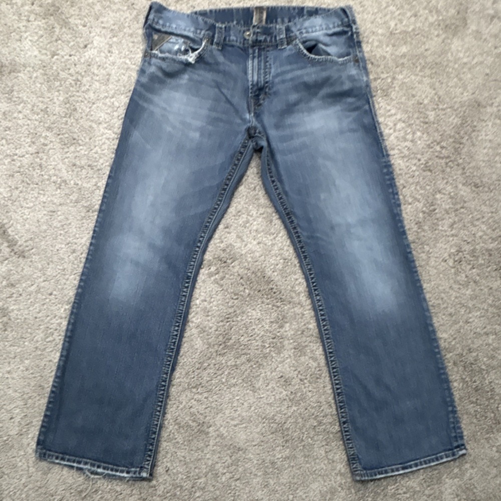 Silver Jeans Men's Blue Medium Wash Denim Straight Fit Stretch Size 34x30